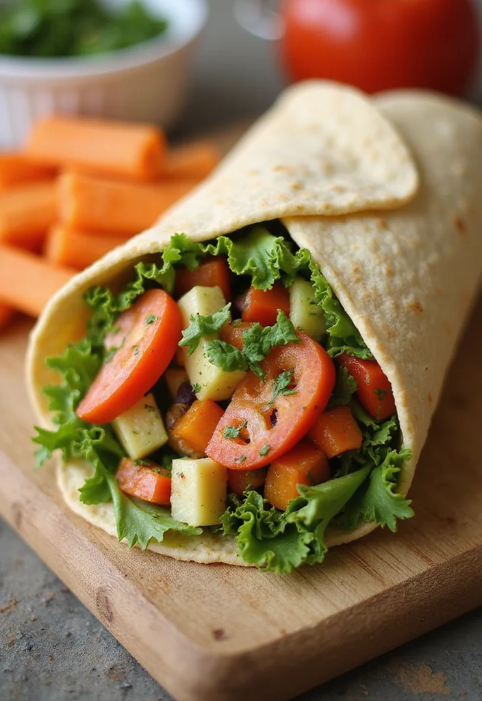10 Dinner Sandwich Recipes for Fast Weeknight Meals - 4. Veggie Hummus Wrap
