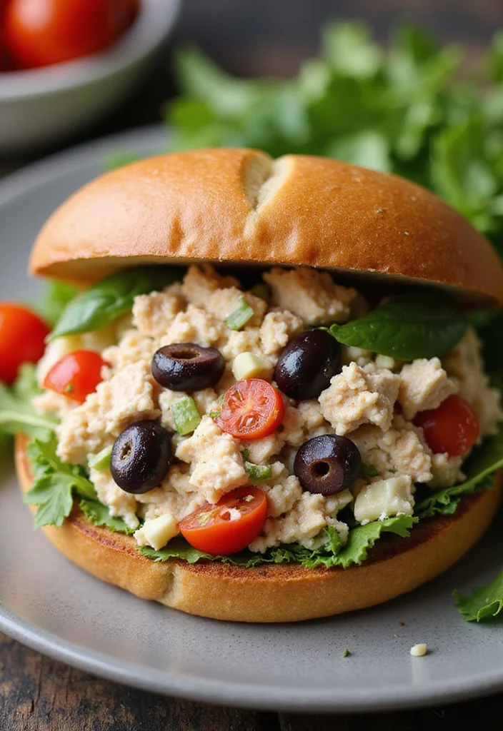 10 Dinner Sandwich Recipes for Fast Weeknight Meals - 6. Mediterranean Tuna Salad Sandwich