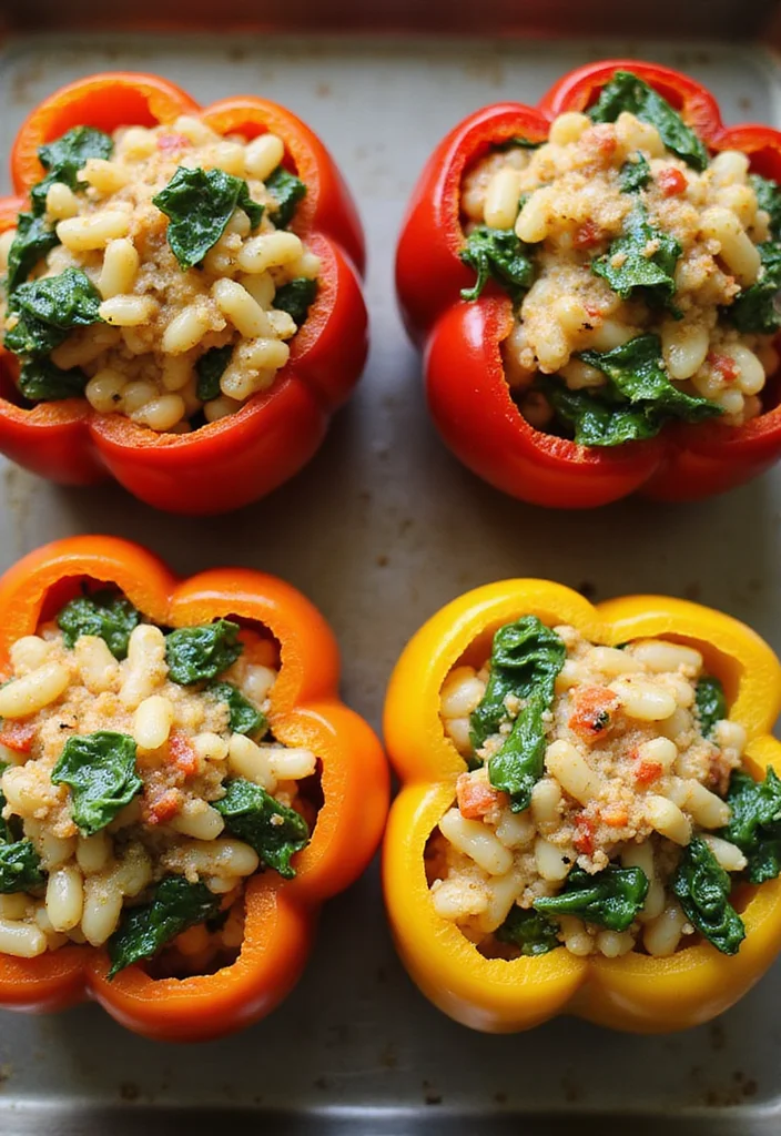 10 Healthy Orzo Recipes for Light Comfort - 6. Orzo and Spinach Stuffed Peppers