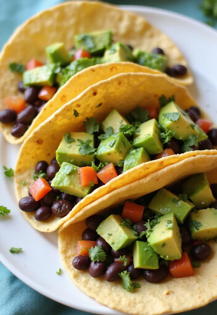 10 High Fiber Dinner Recipes for Balanced Eating - 4. Black Bean Tacos with Avocado Salsa
