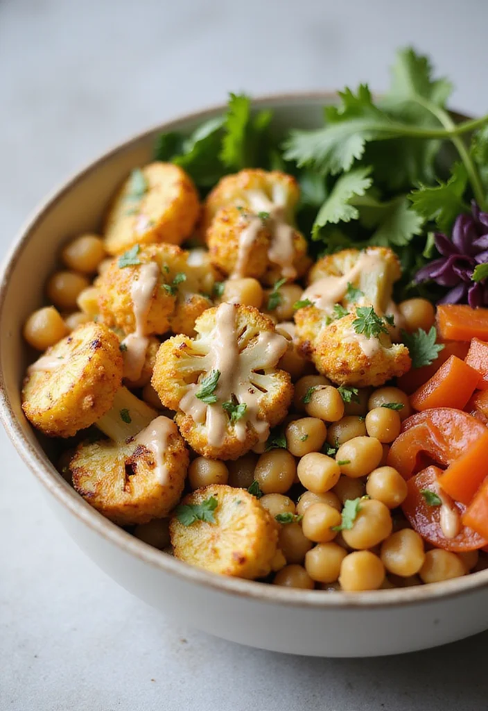 10 High Fiber Dinner Recipes for Balanced Eating - 7. Cauliflower and Chickpea Buddha Bowl