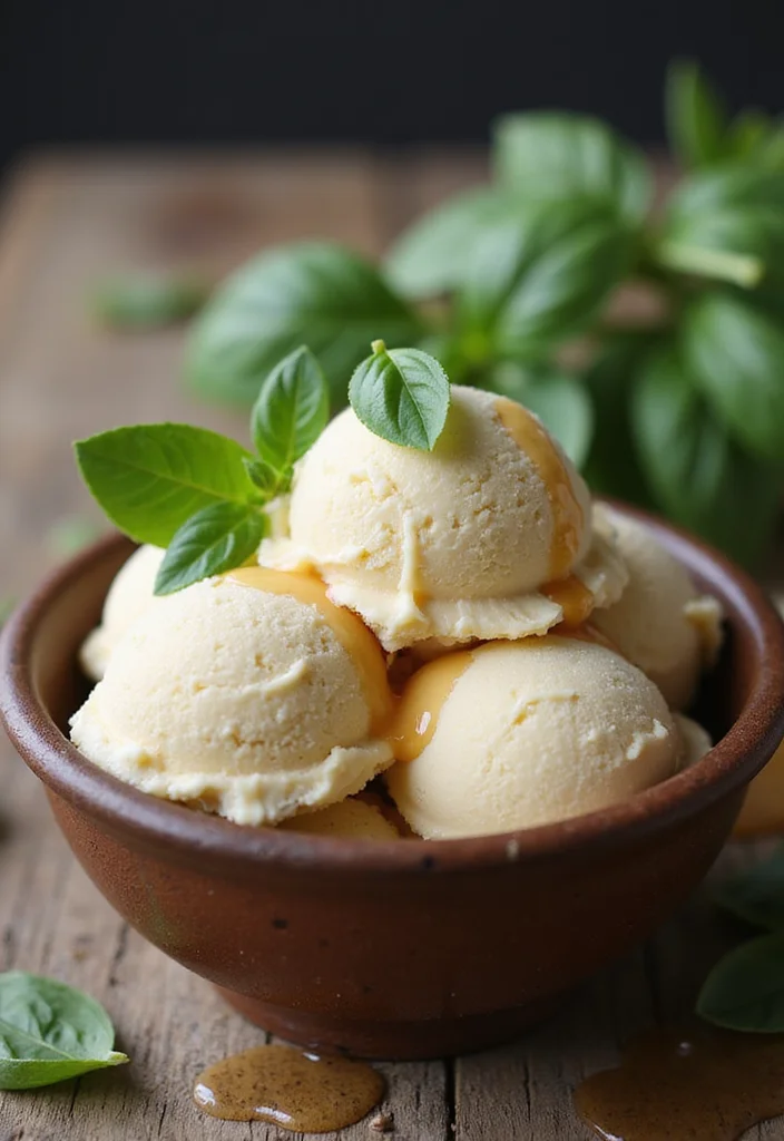 10 Honey Dessert Recipes with Warm Simple Flavors - 6. Honey Basil Ice Cream