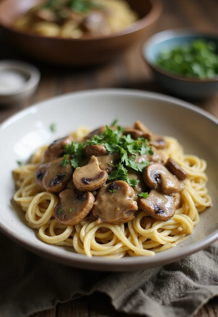 10 Keto Mushroom Recipes for Savory Low Carb Meals - 6. Mushroom Stroganoff with Shirataki Noodles