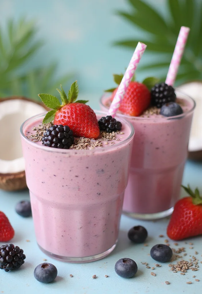10 Keto Protein Shake Recipes for Energy and Balance - 5. Coconut Berry Smoothie