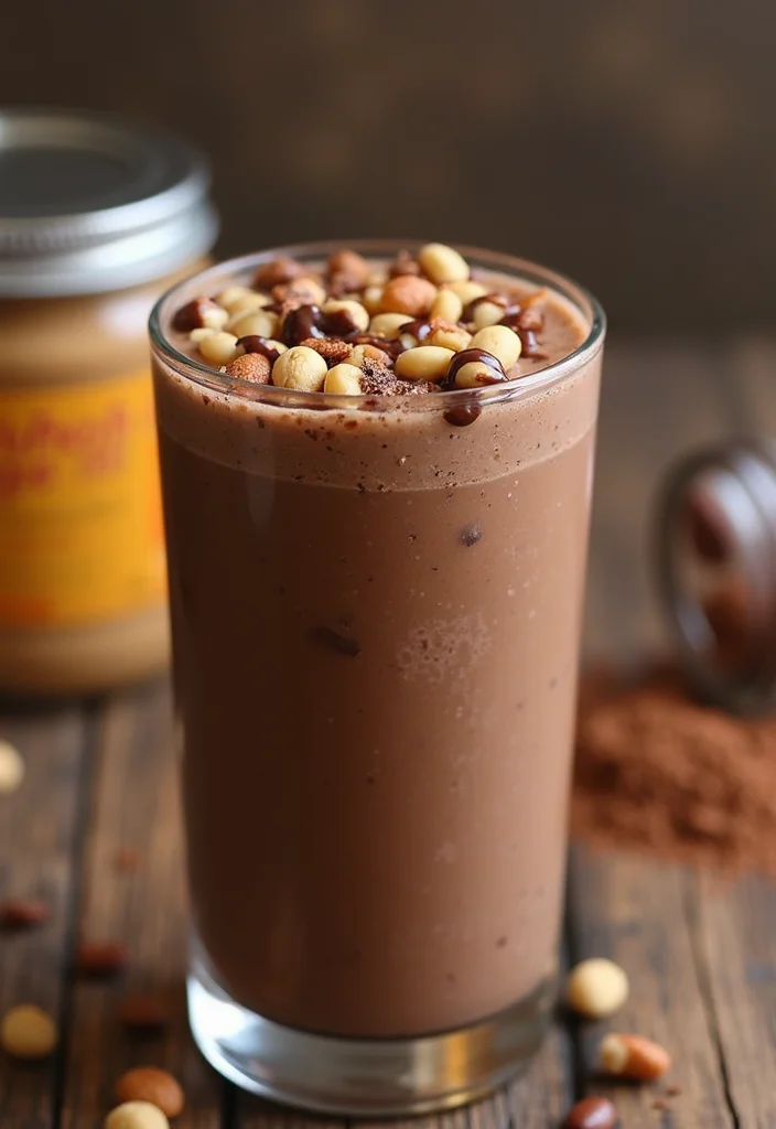 10 Keto Smoothie Recipes for Light Energizing Drinks - 4. Chocolate Peanut Butter Protein Smoothie