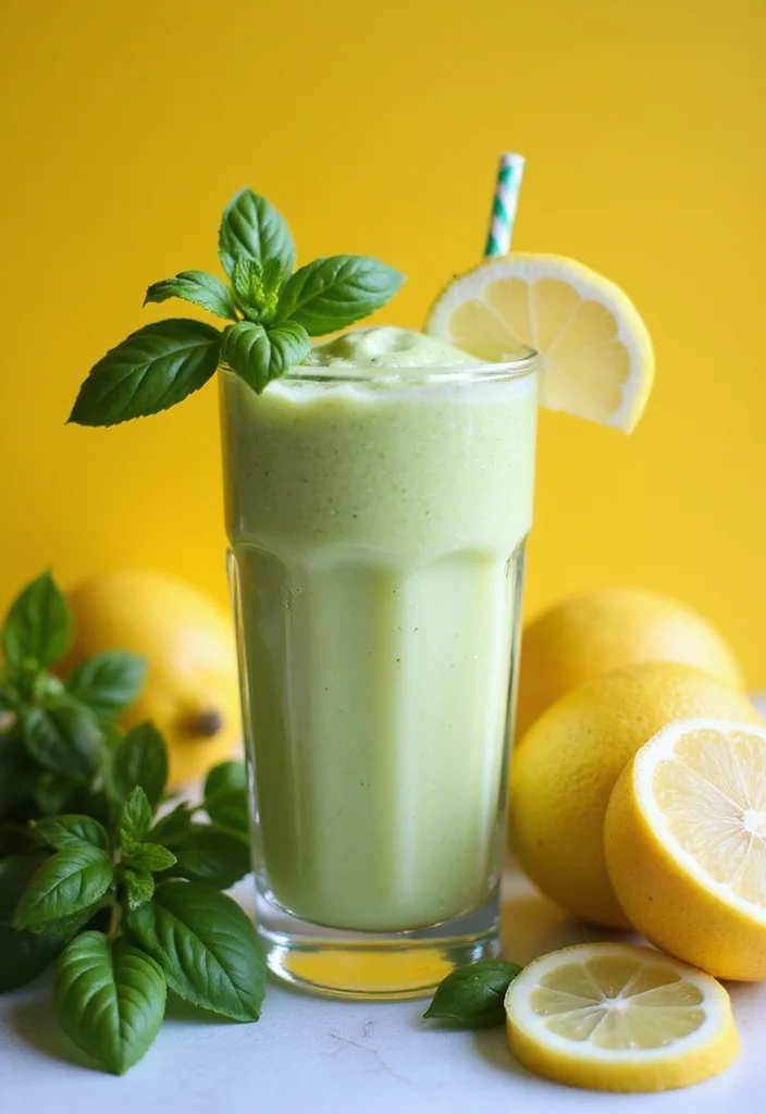 10 Keto Smoothie Recipes for Light Energizing Drinks - 7. Zesty Lemon Basil Smoothie