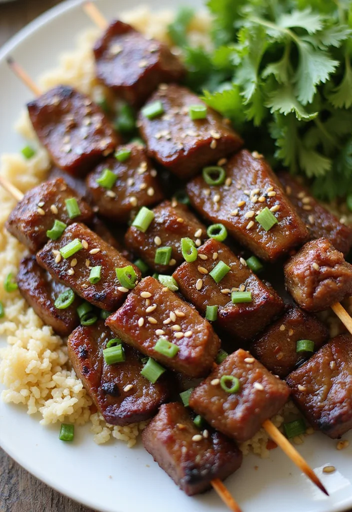 10 Keto Steak Recipes for Flavorful Low Carb Dinners - 6. Teriyaki Flank Steak Skewers