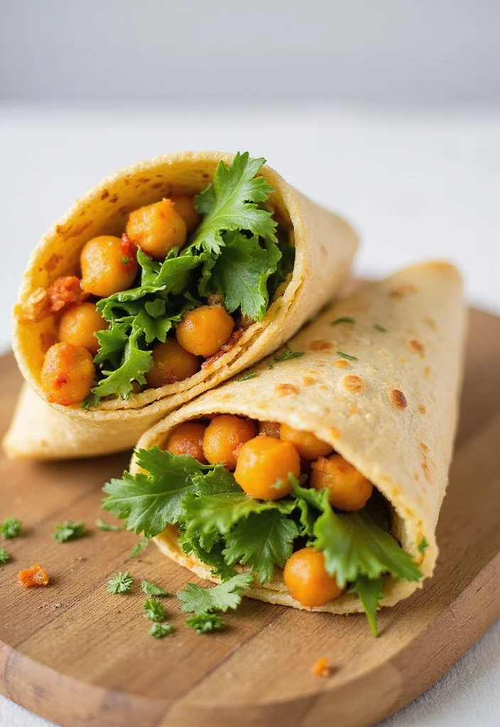 10 Low Calorie Vegan Recipes for Everyday Eating - 2. Spicy Chickpea Wraps