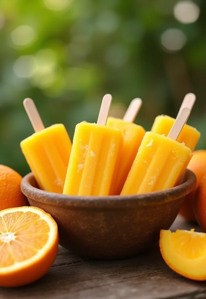 10 Orange Dessert Recipes Bright and Zesty - 6. Orange Mango Popsicles