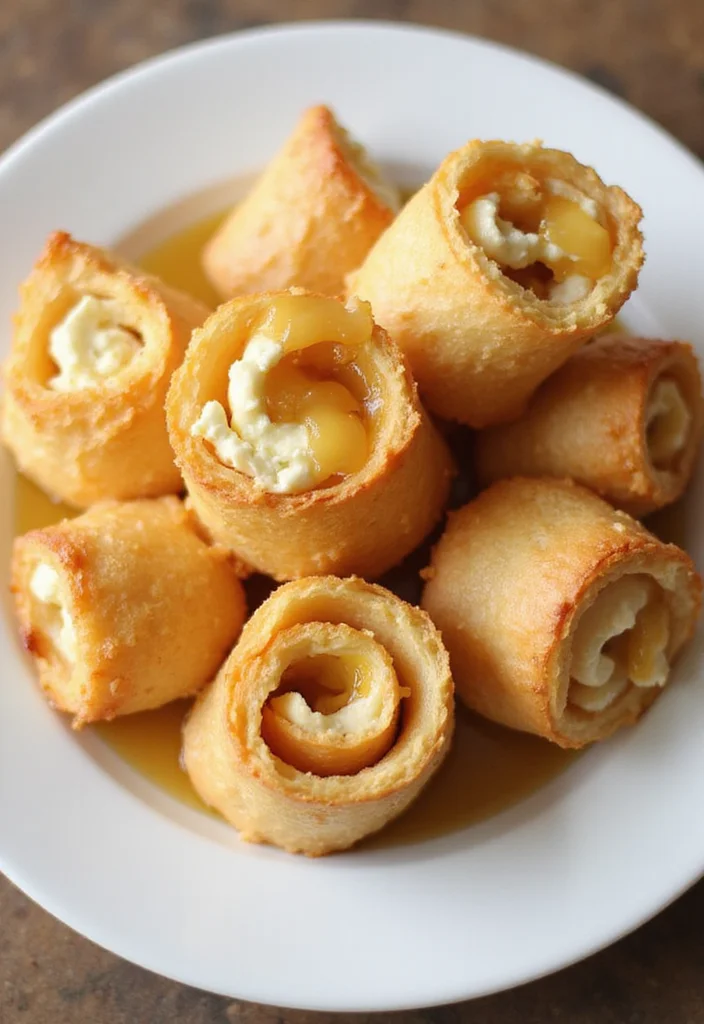 10 Phyllo Dough Dessert Recipes with Light Crispy Layers - 1. Sweet Cheese and Honey Phyllo Rolls