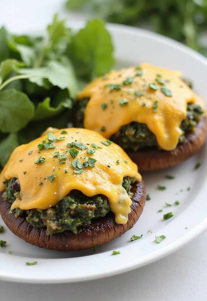 10 Vegan Beet Recipes for Bright Nourishing Dishes - 10. Beet and Spinach Stuffed Portobello Mushrooms