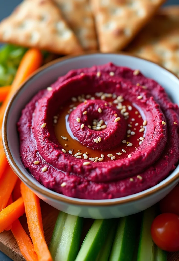 10 Vegan Beet Recipes for Bright Nourishing Dishes - 2. Beetroot Hummus