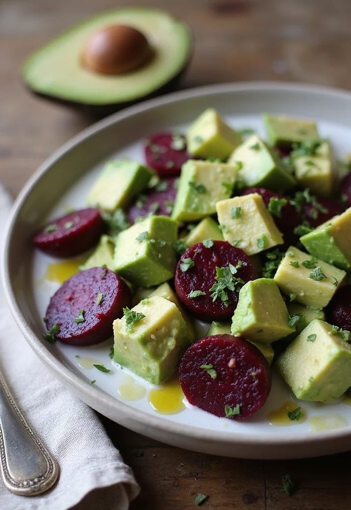 10 Vegan Beet Recipes for Bright Nourishing Dishes - 6. Creamy Beet Salad with Avocado