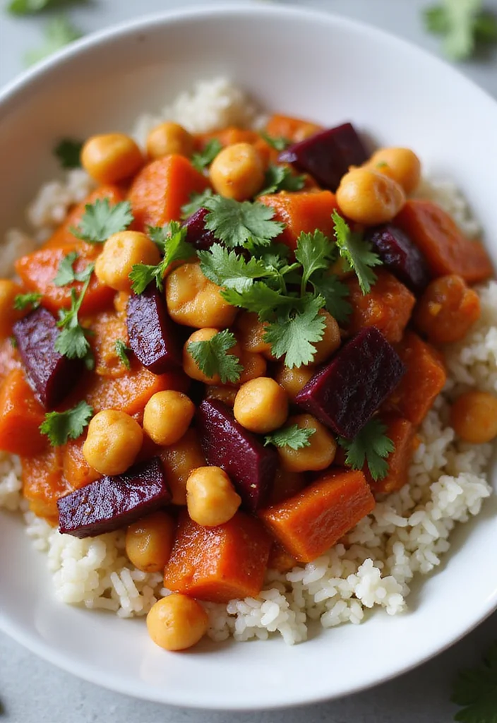 10 Vegan Beet Recipes for Bright Nourishing Dishes - 8. Spicy Beet and Chickpea Curry