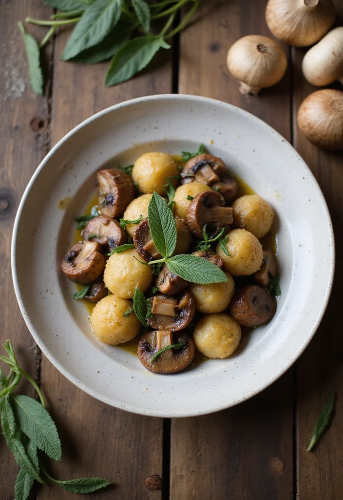 10 Vegan Gnocchi Recipes for Simple Cozy Meals - 3. Roasted Mushroom and Sage Gnocchi