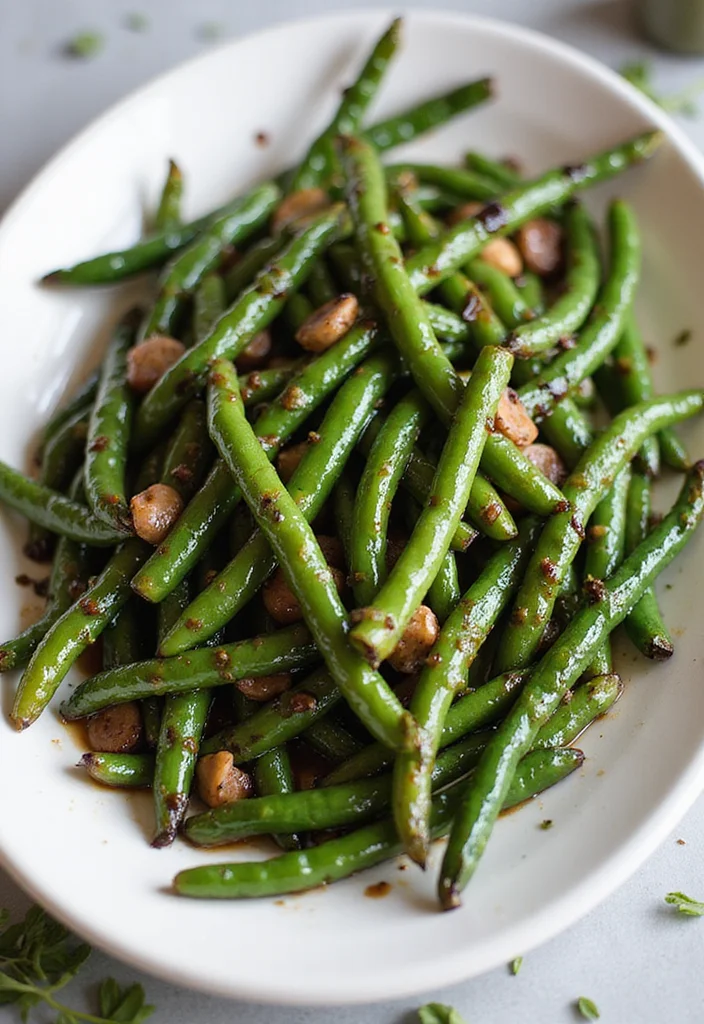 10 Vegan Green Bean Recipes for Simple Fresh Sides - 7. Roasted Green Beans with Balsamic Glaze