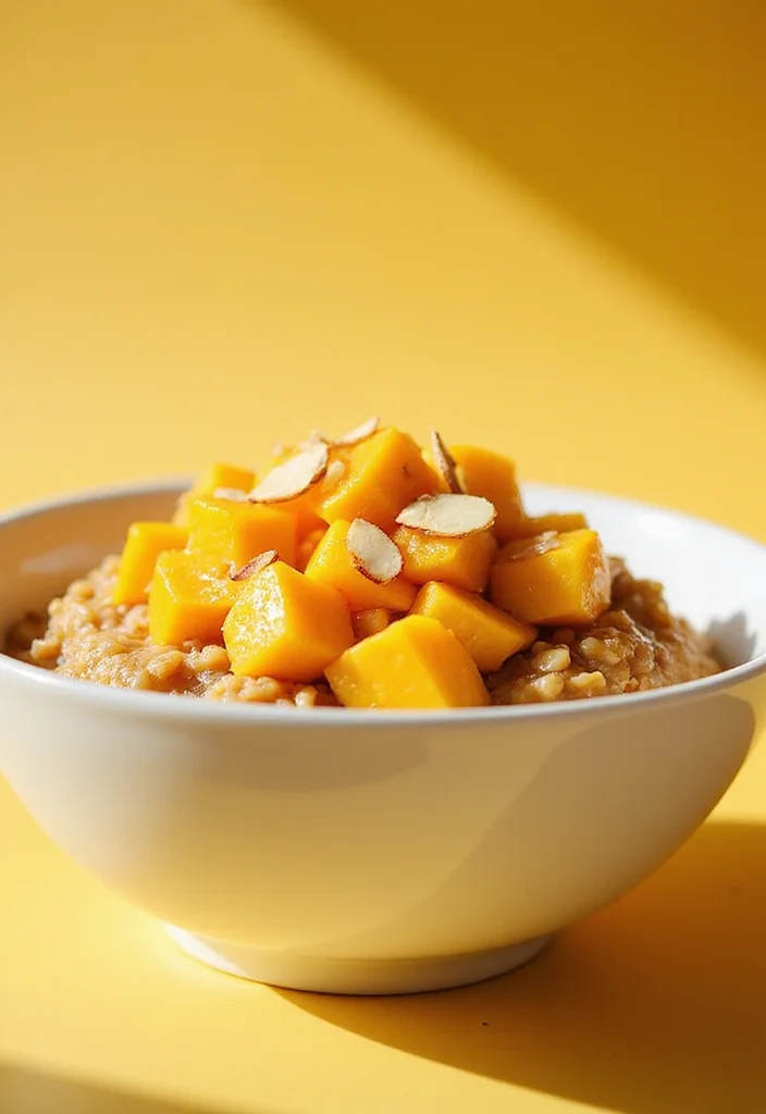 10 Vegan Oatmeal Recipes for Warm Morning Bowls - 6. Tropical Mango Oatmeal