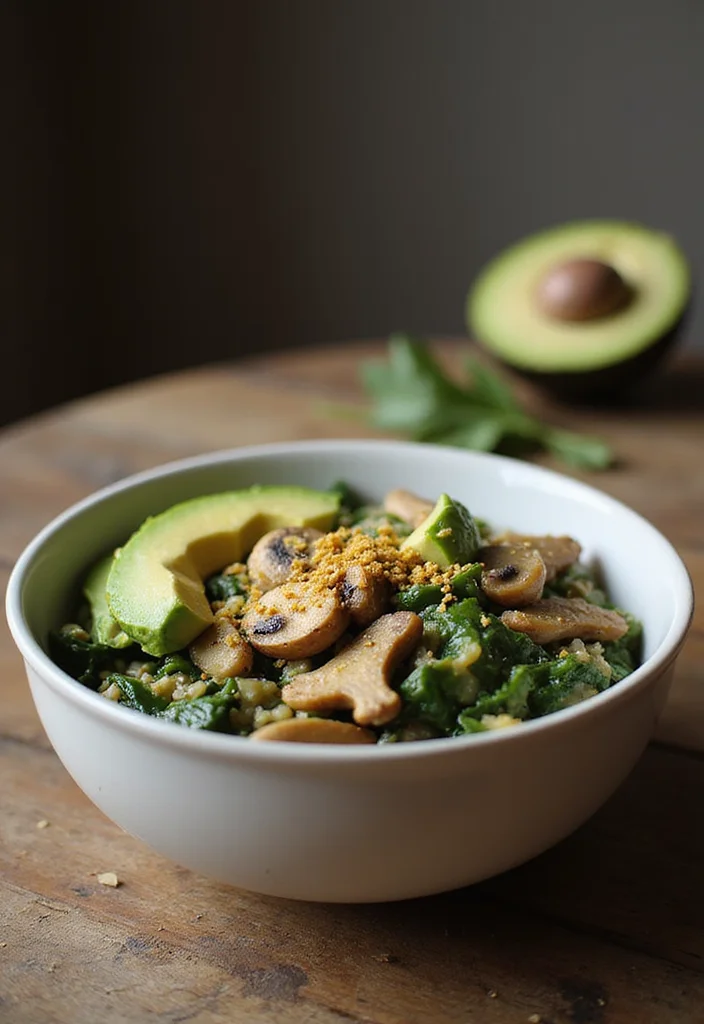 10 Vegan Oatmeal Recipes for Warm Morning Bowls - 9. Savory Spinach & Mushroom Oatmeal