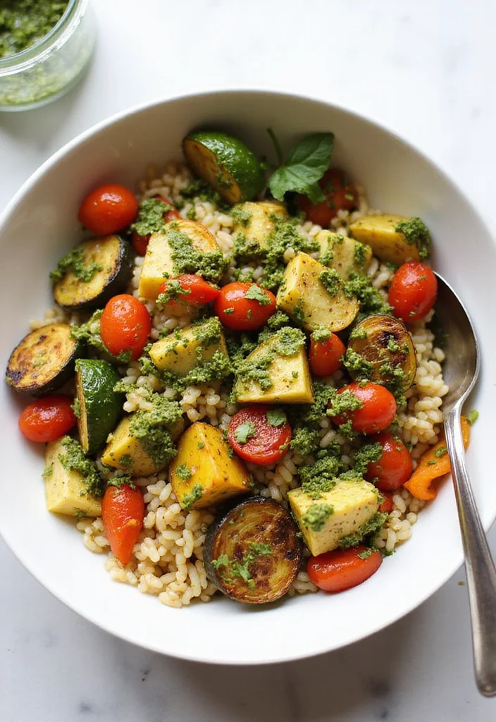 10 Vegan Orzo Recipes for Light Comfort - 2. Pesto Orzo Veggie Bowl