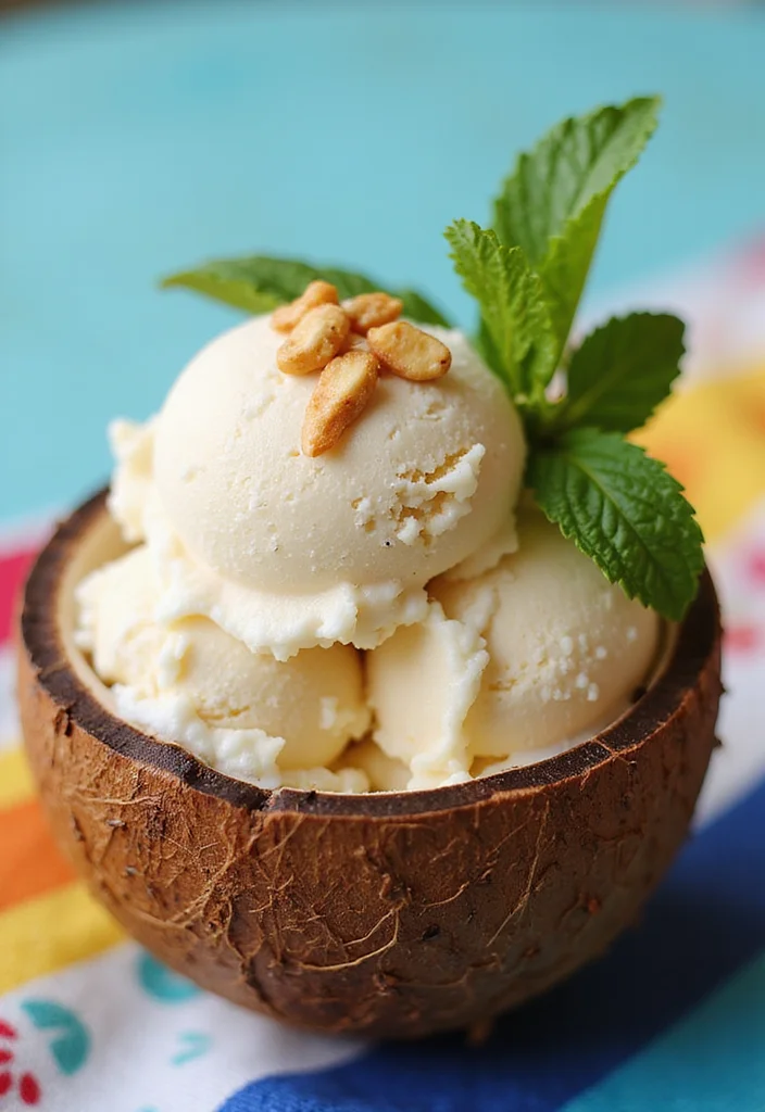12 Asian Dessert Recipes That Are Light and Refreshing - 5. Thai Coconut Ice Cream