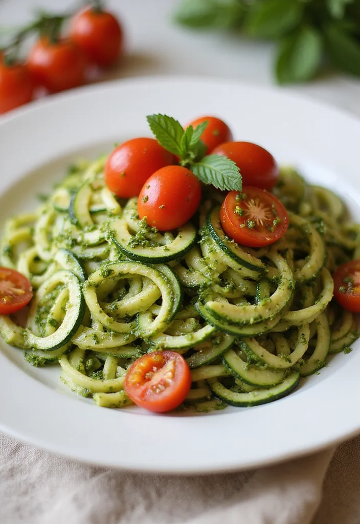 12 Clean Eating Healthy Recipes for Simple Meals - 3. Zucchini Noodles with Pesto