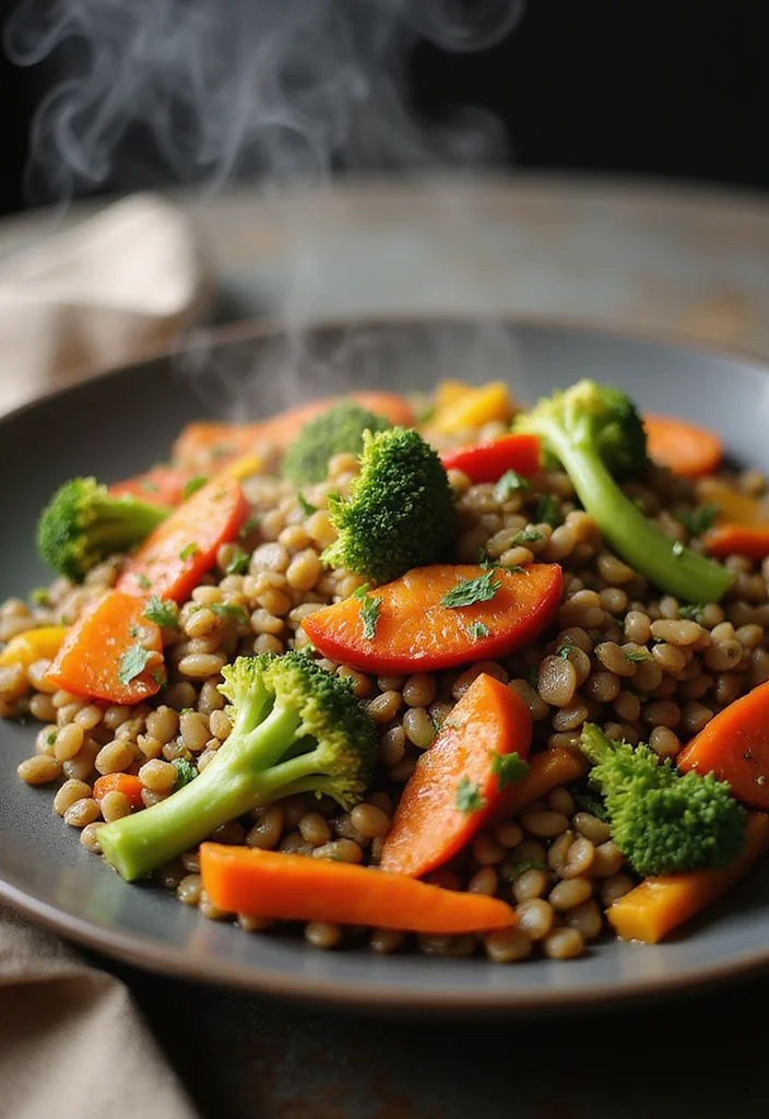 12 Clean Eating Healthy Recipes for Simple Meals - 4. Lentil Veggie Stir-Fry