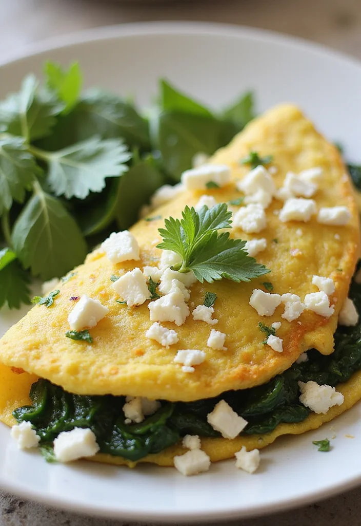 12 Clean Eating Healthy Recipes for Simple Meals - 7. Spinach and Feta Omelette