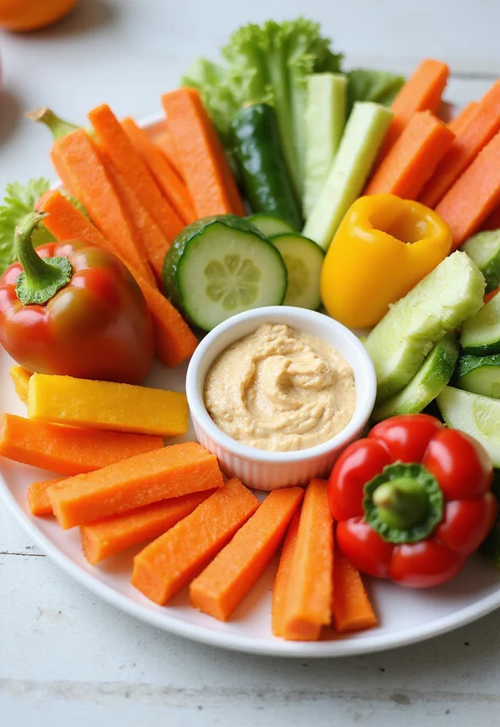 12 Easy Healthy Snack Recipes for Busy Days - 3. Veggie Sticks with Hummus