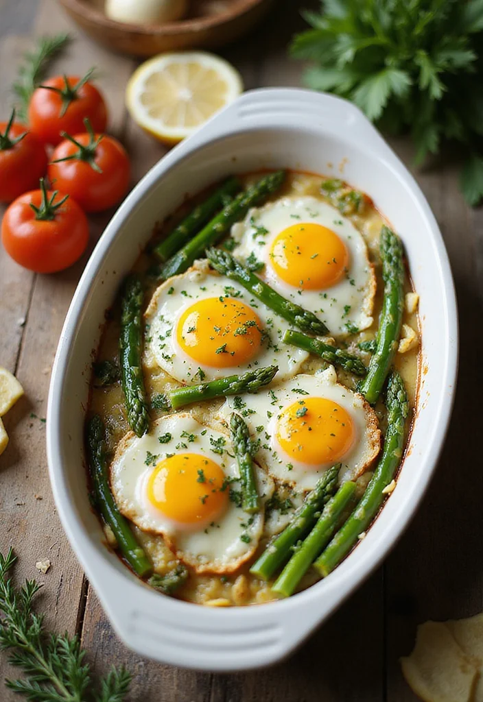 12 Healthy Egg Recipes for Easy Everyday Meals - 10. Baked Eggs with Asparagus