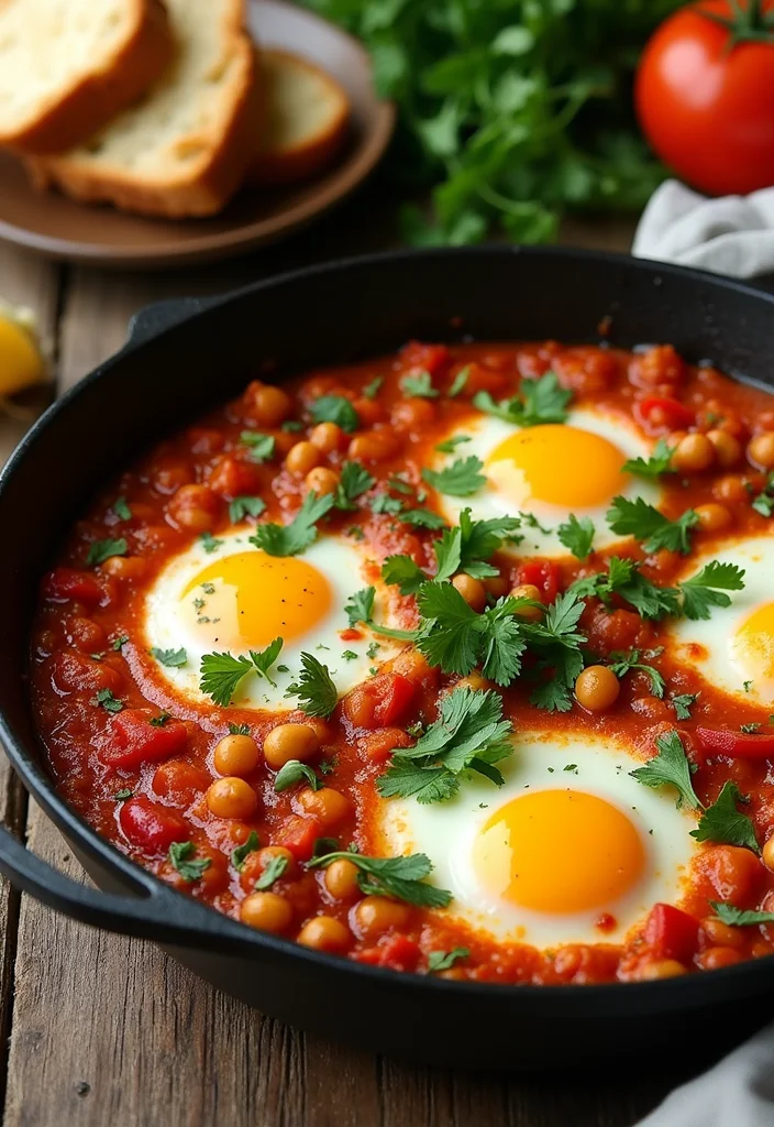 12 Healthy Egg Recipes for Easy Everyday Meals - 12. Tomato and Egg Shakshuka with Chickpeas