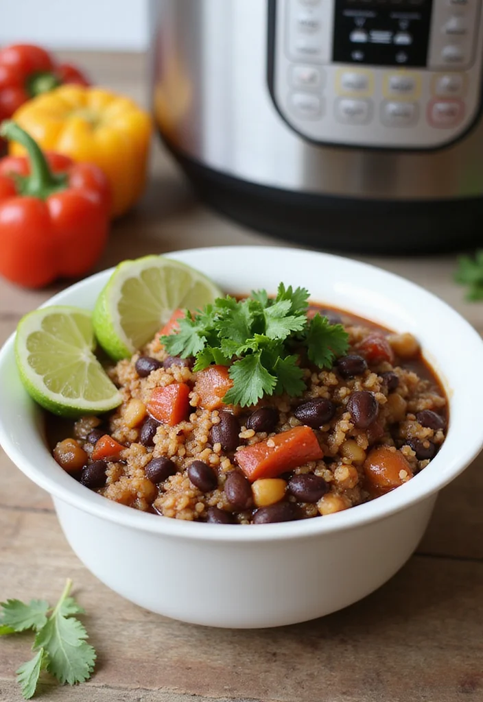 12 Healthy Instant Pot Recipes Ready in Minutes - 1. Quinoa and Black Bean Chili