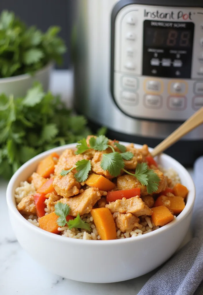 12 Healthy Instant Pot Recipes Ready in Minutes - 8. Instant Pot Thai Chicken and Rice