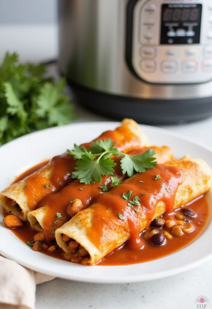 12 Healthy Instant Pot Recipes Ready in Minutes - 9. Sweet Potato and Black Bean Enchiladas