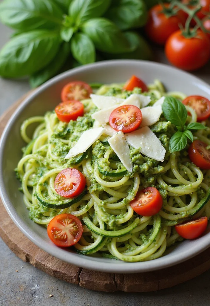 12 Healthy Lunch Recipes for Fresh Daily Meals - 5. Zucchini Noodles with Pesto