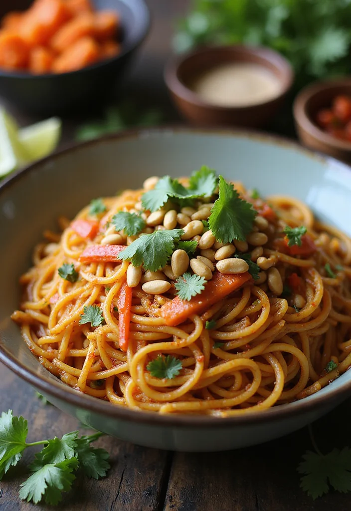 12 One Pot Vegan Recipes for Easy Cleanup - 4. Spicy Thai Peanut Noodles