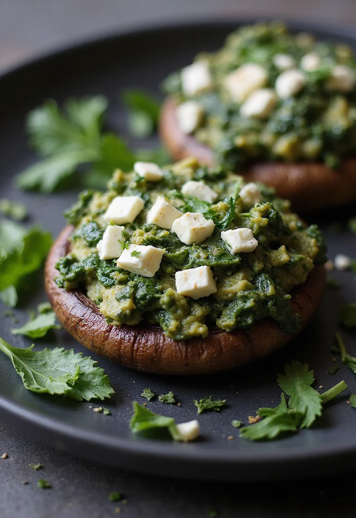 12 Vegetable Dinner Recipes for Light Weeknight Meals - 4. Spinach and Feta Stuffed Portobello Mushrooms